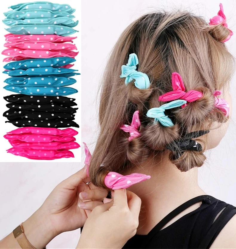 

10Pcs/Lot Hair Curlers Soft Sleep Pillow Hair Rollers Set Best Flexible Foam and Sponge Magic Hair Care DIY Hair Styling Tools