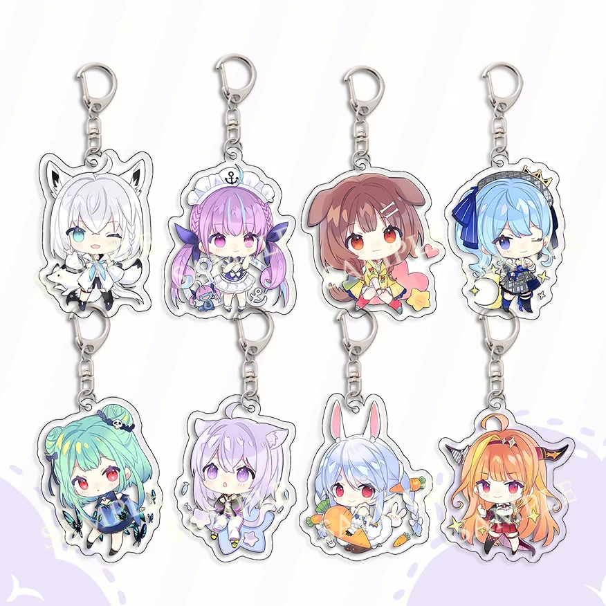 

Cute Hololive Vtuber Anime Figure Cosplay Acrylic Keychain Hosimati Suisei Usada Pekora Inugami Korone Cartoon Keyring Fans Gift