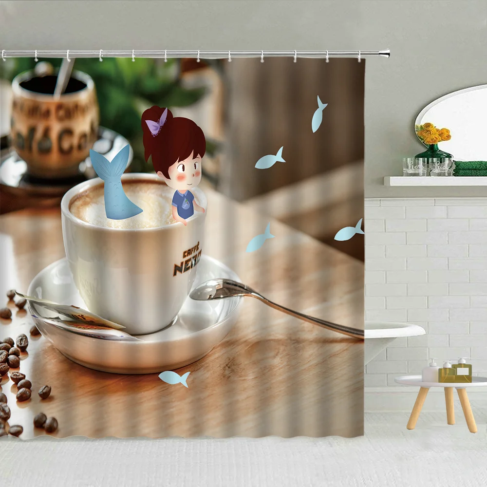 

Lovers Propose Splicing Shower Curtain White Red Rose Flower Valentine's Day Girl Gift Waterproof Fabric Curtains Bathroom Decor