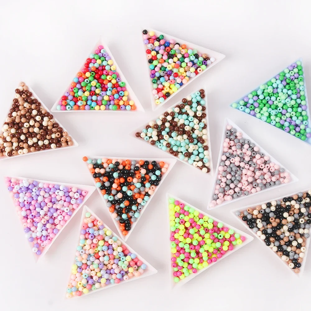 Круглые акриловые бусины-разделители 3 мм 4