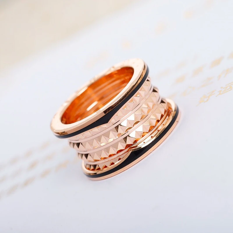 

European And American Style New Rivet Ring 925 Silver Gold-plated Men And Women Exaggerated Fashion Popular Brand Jewelry Gifts