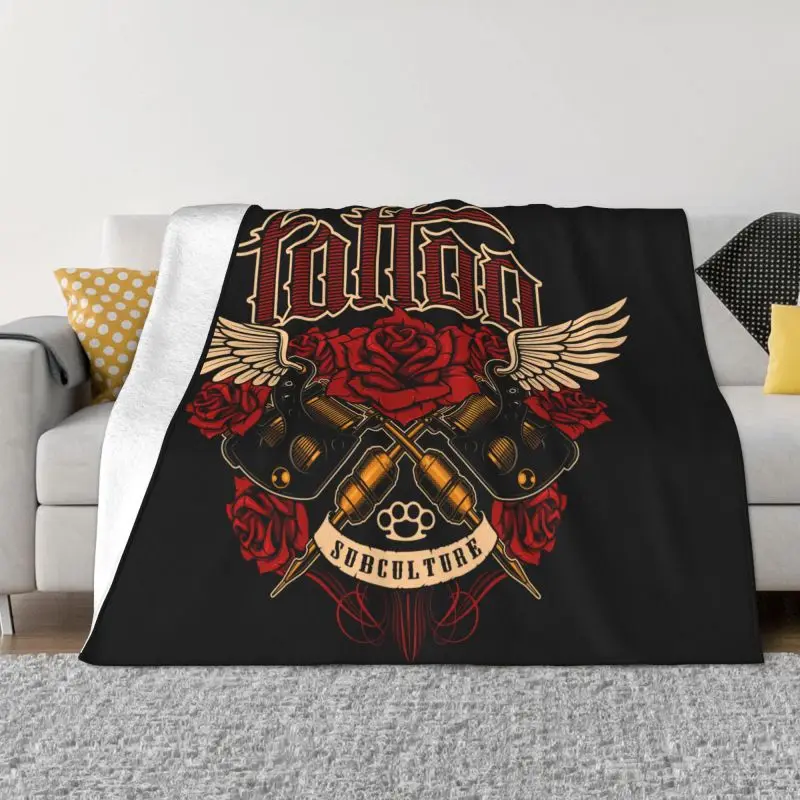 

Tattoo Artist Inked Blanket 3D Print Soft Flannel Fleece Warm Tattooist Love Throw Blankets for Office Bedroom Sofa Quilt
