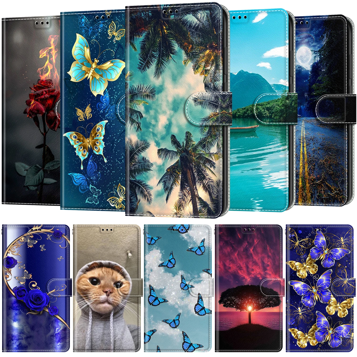 

Leather Book Cover For Samsung Galaxy A51 A52 A53 A54 A70 A71 A72 A73 4G 5G Fundas Phone Case For Samsung A5 A6 A7 A8 2018 Case