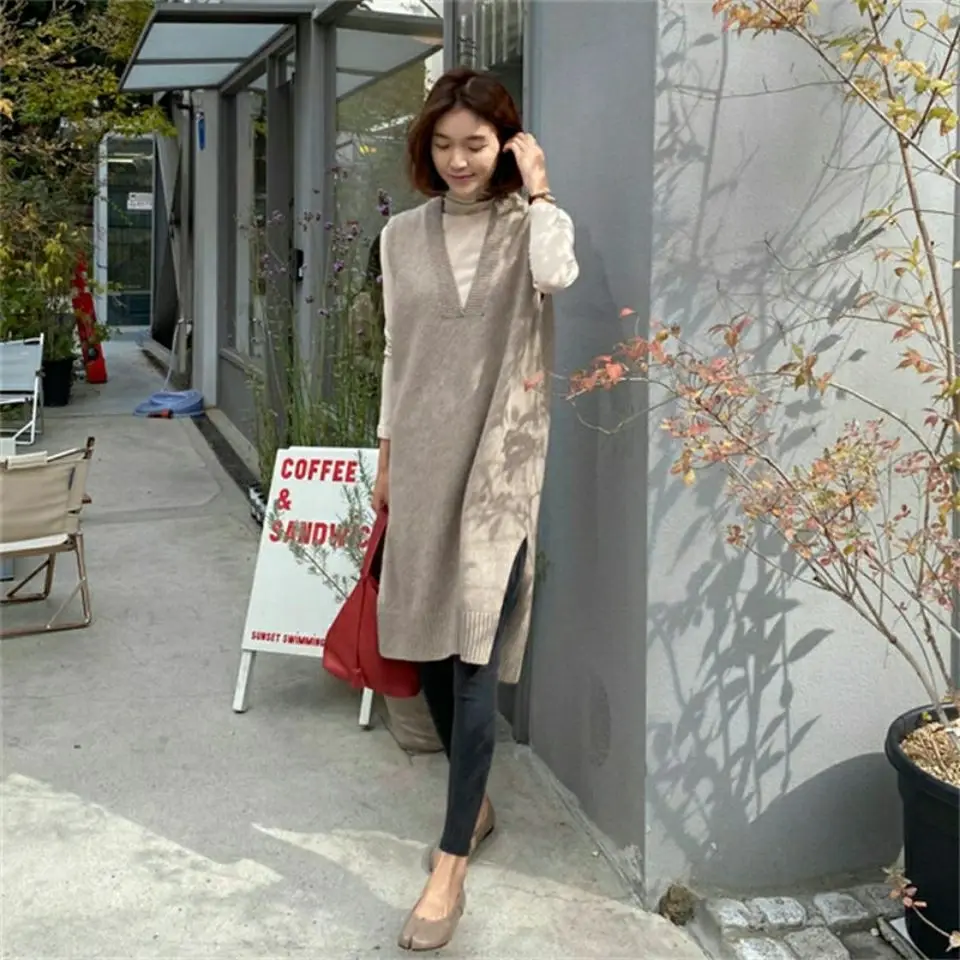 

Новинка 2023, женское платье, модный свитер, женское теплое вязаное платье с V-образным вырезом, Осеннее женское повседневное короткое платье T416