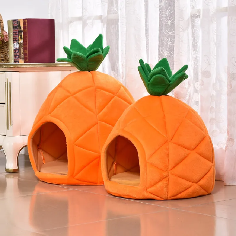 

Pet Supplies Pineapple Type Pet House Cat Kennel Dog Kennel Large and Small Can Choose Fashion and Comfort Pet Bed
