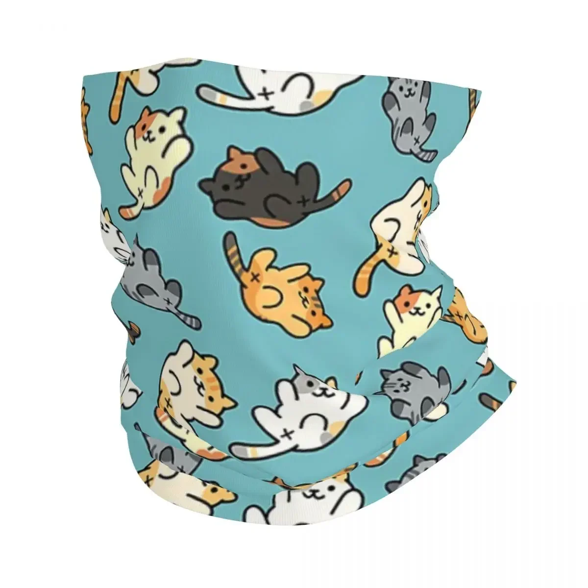 Neko Portals Atsume Cats Bandana Neck Gaiter Printed Wrap Scarf Warm FaceMask Riding For Men Women Adult Washable