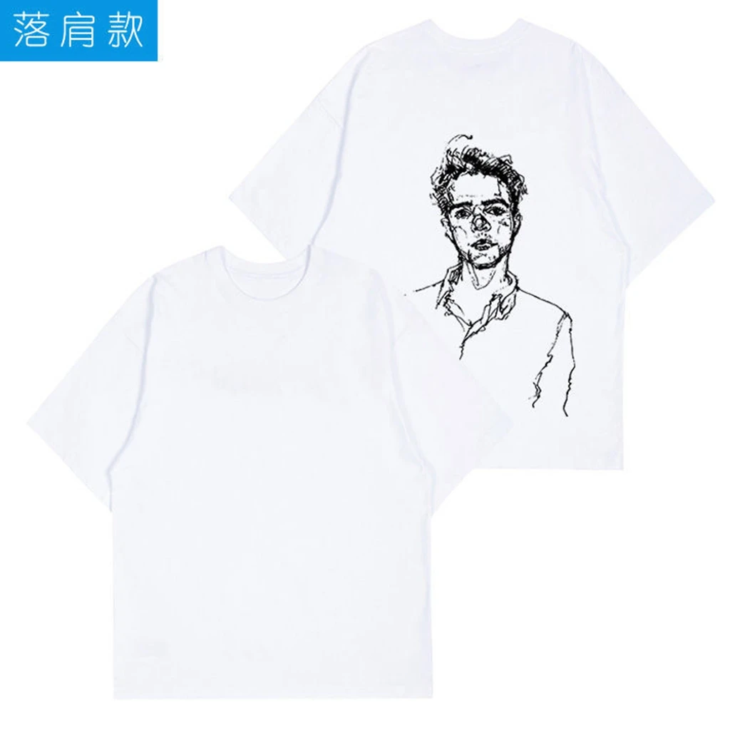 Футболка женская хлопковая с V-образным вырезом и рукавом летучая мышь