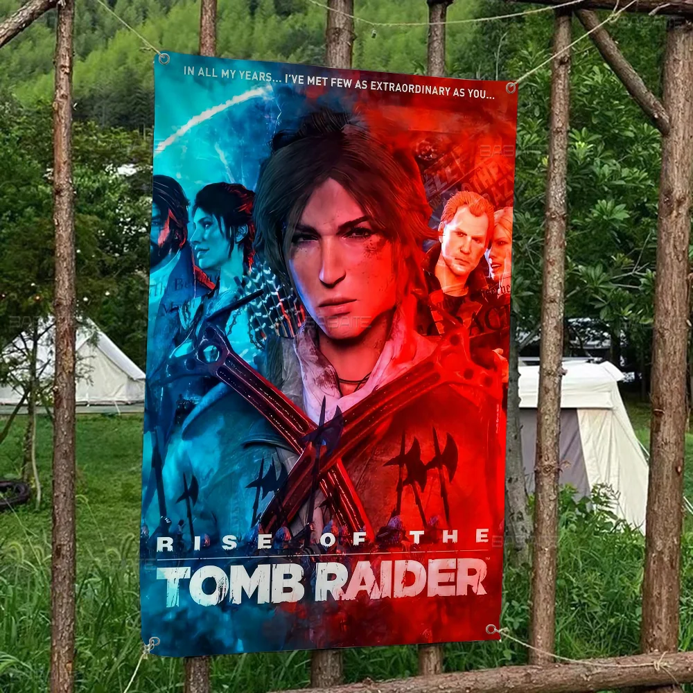 Коллекция серии Tomb Raider мультяшный флаг искусство научная фантастика домашний