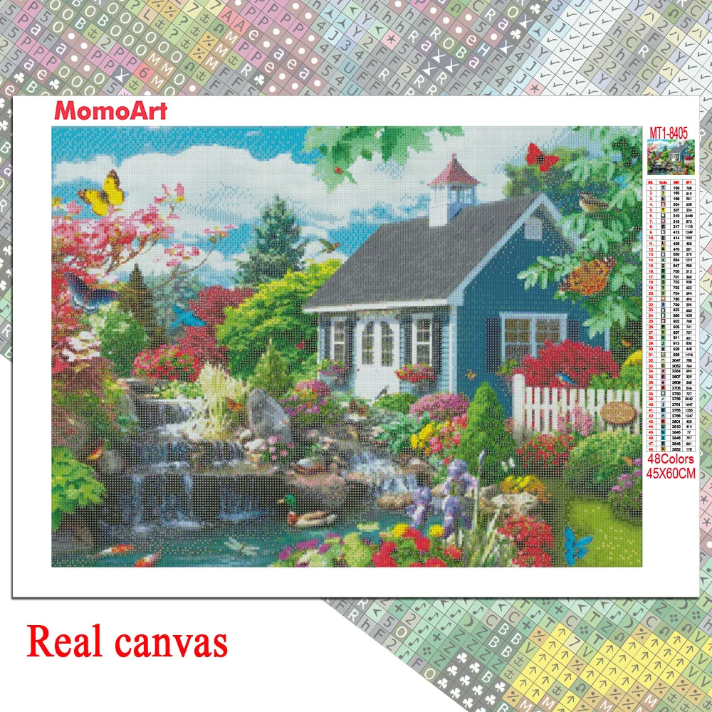 momoart diamond painting handmade shoe house landscape bridge full square 5d diamond embroidery mosaic decoration free global shipping
