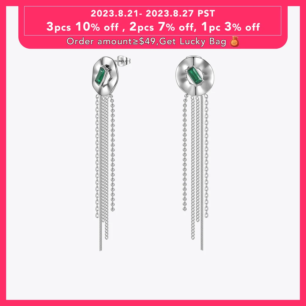 

ENFASHION Tassel Fashion Jewelry Zircon Earings Stainless Steel Earrings For Women Boucle Oreille Femme 2021 Christmas E211318