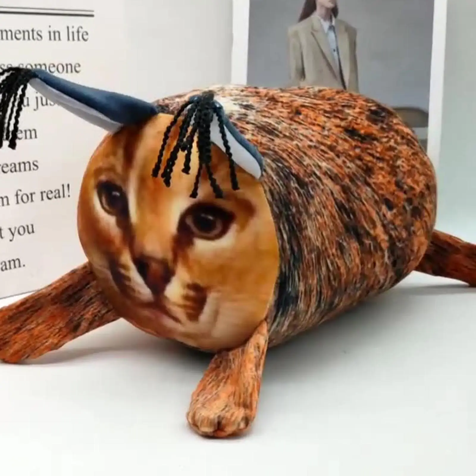 

7.5 Inches Big Floppa Cartoon Cute Cat Cushion Cover Home Decor Cat pillow Funny Caracal Cat Throw Pillow Toys For Living Room