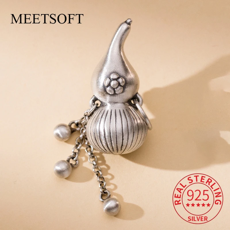 Винтажный кулон в виде тыквы из серебра S999 пробы браслет сделай сам ожерелье