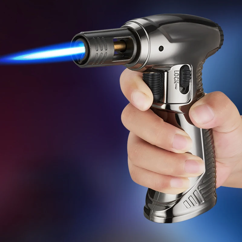 

Outdoor Camping Kitchen BBQ Lighter Multi Functional Metal Welding Gun Windproof Cigar Lighter Butane Gas Lighter Turb Lighters