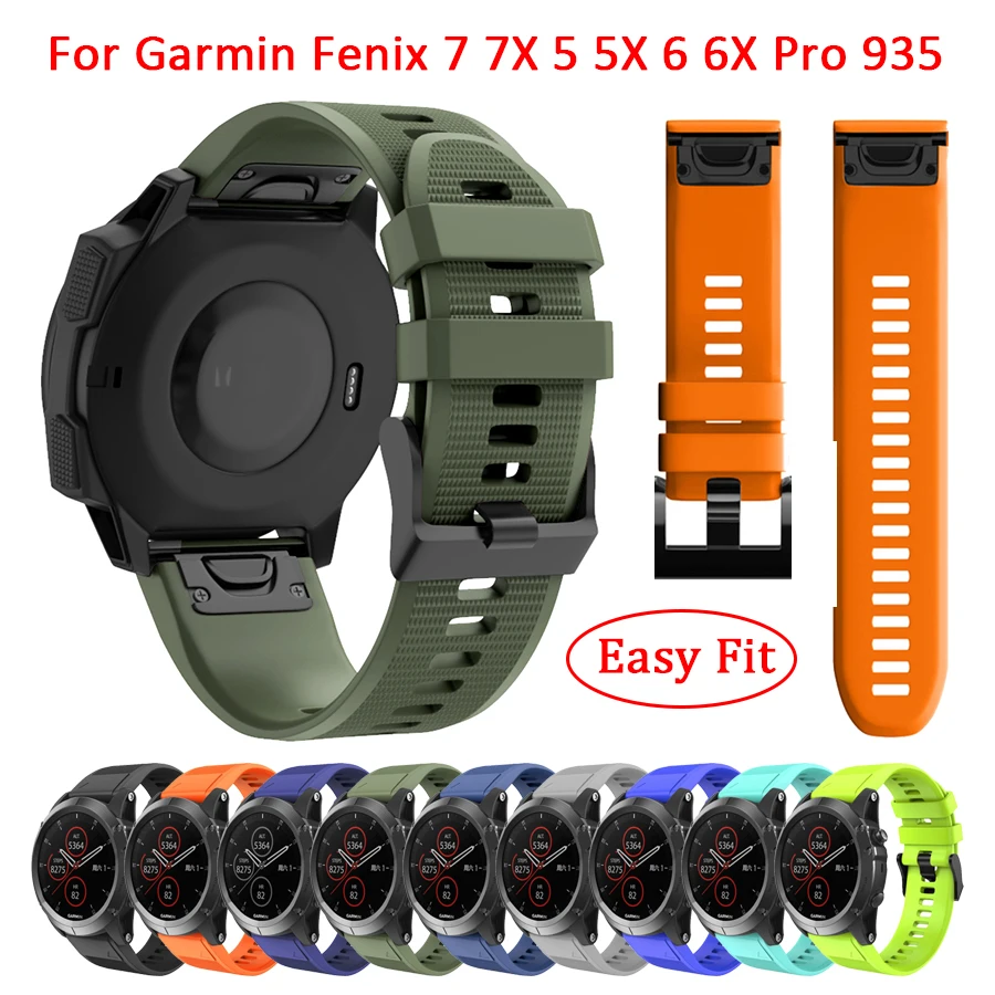 Быстросъемный ремешок для наручных часов Garmin Fenix 7X 6X Pro 5X 3 3hr силиконовый удобный
