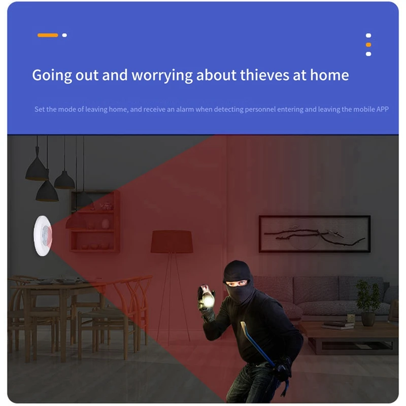 Умный датчик присутствия человека Zigbee с противоугонным предупреждением для