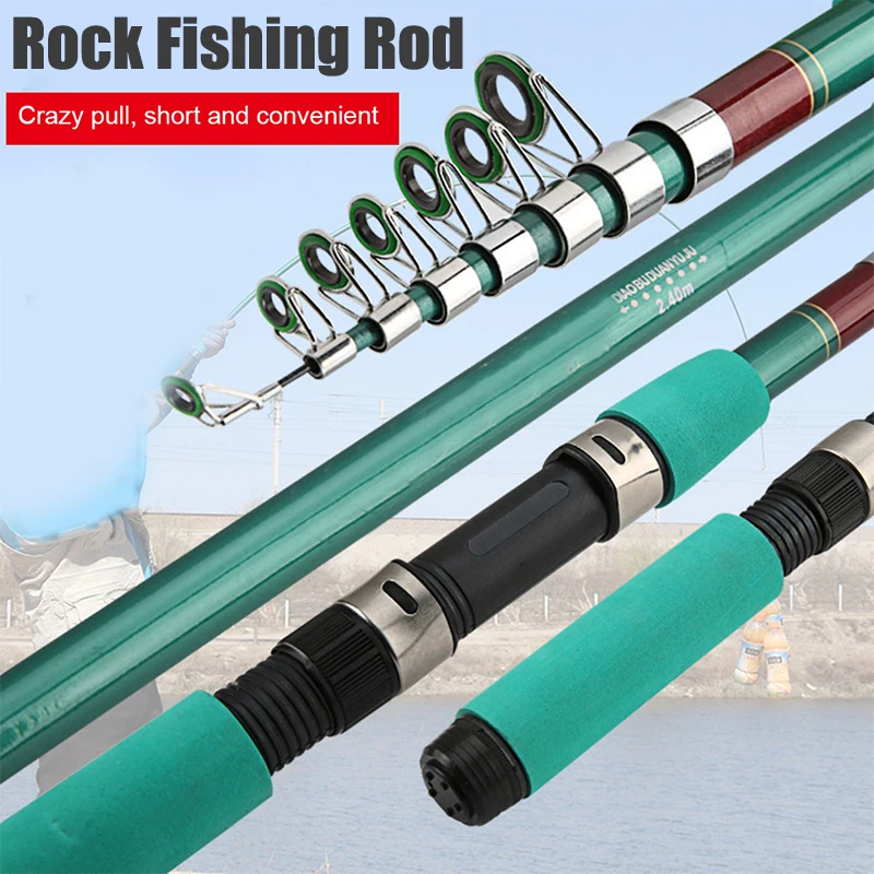 

1.8M-3.6M Ultralight Telescopic Fishing Rod,Fiberglass Spinning Rock Fishing Gear,Ultrashort Mini Sea Pole for Freshwater Ocean