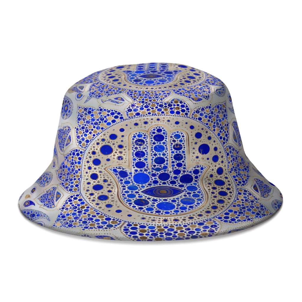 

Шляпа Фатима в горошек, с перламутром, хамеш, Хамса, для рук, для мужчин и женщин, студентов, складная, Боб, рыбалка