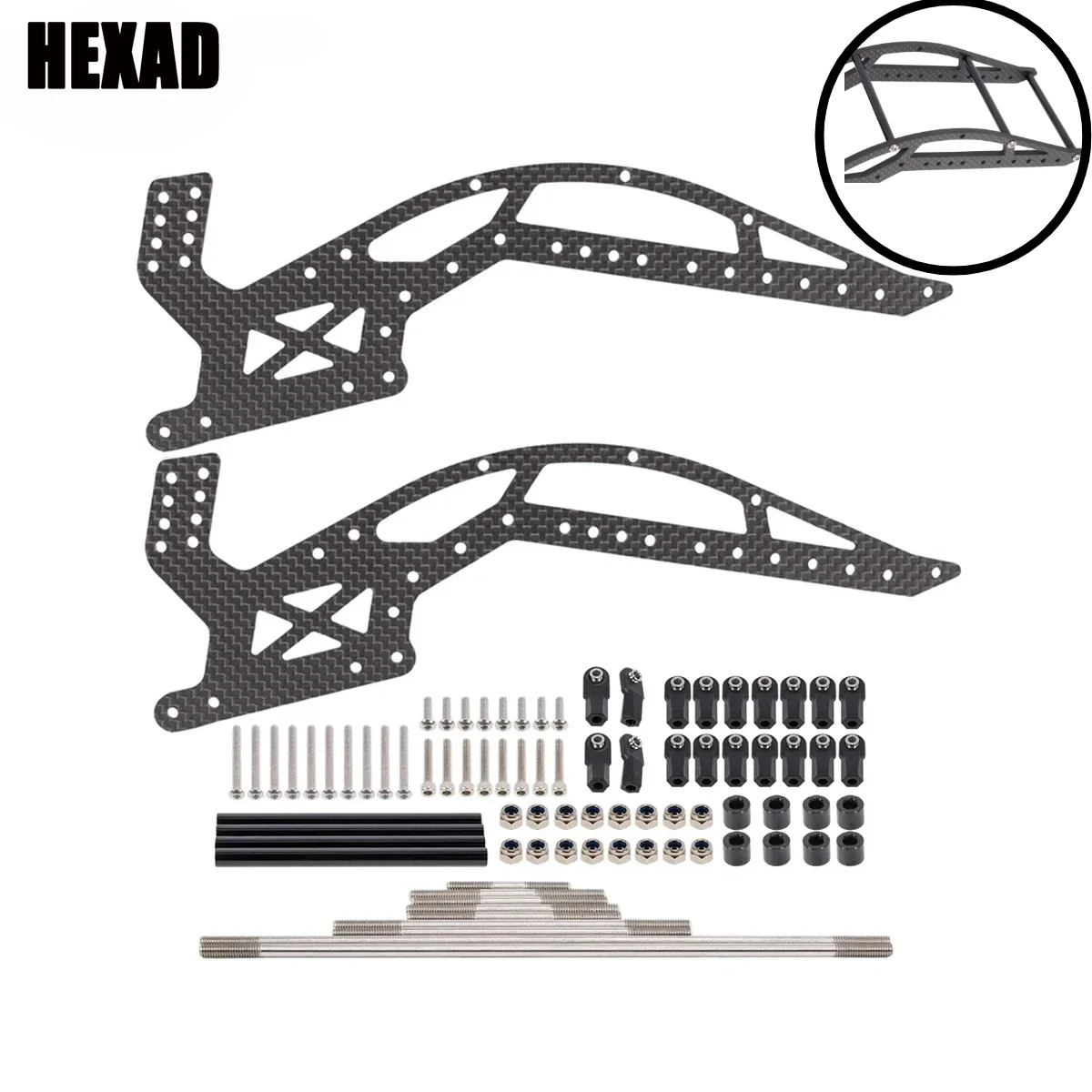 Комплект шасси из углеродного волокна с алюминиевыми трубками для