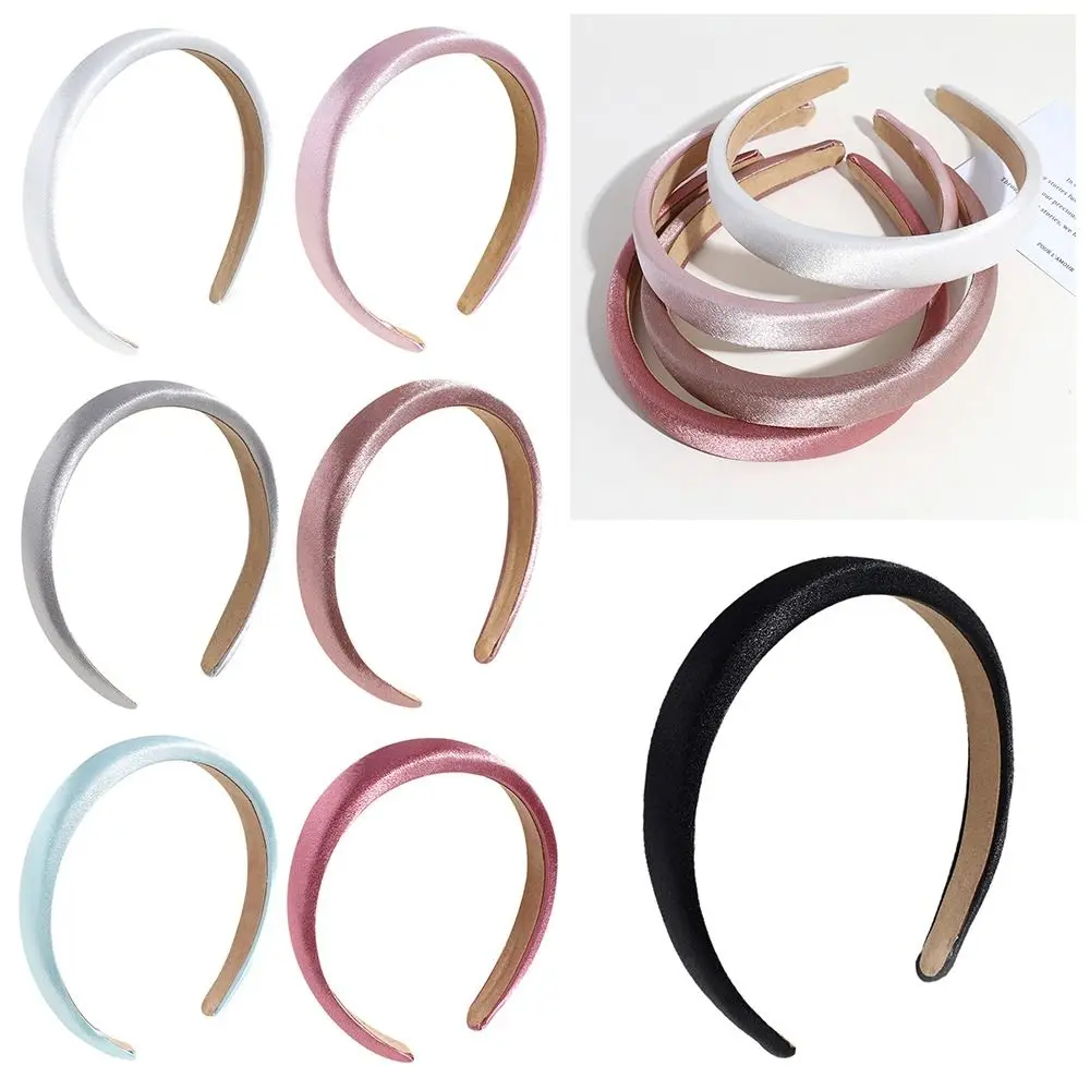 

Hair Accessories Makeup Headband Yoga Solid Color Non Slip Spa Headband Solid Satin Headband Plain Head Band Hair Band