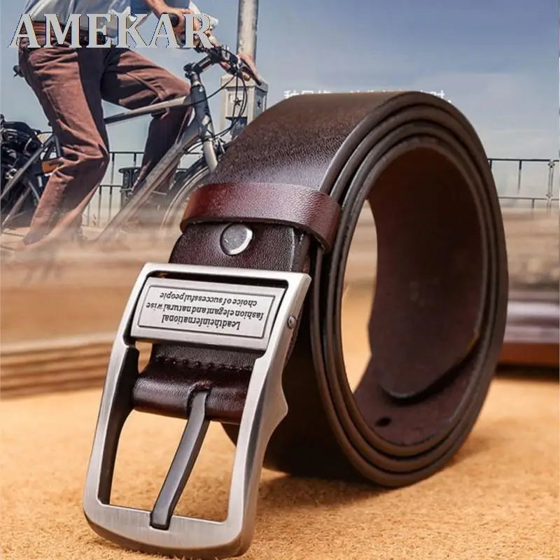 

Мужской ремень из 100% натуральной кожи, с металлической пряжкой