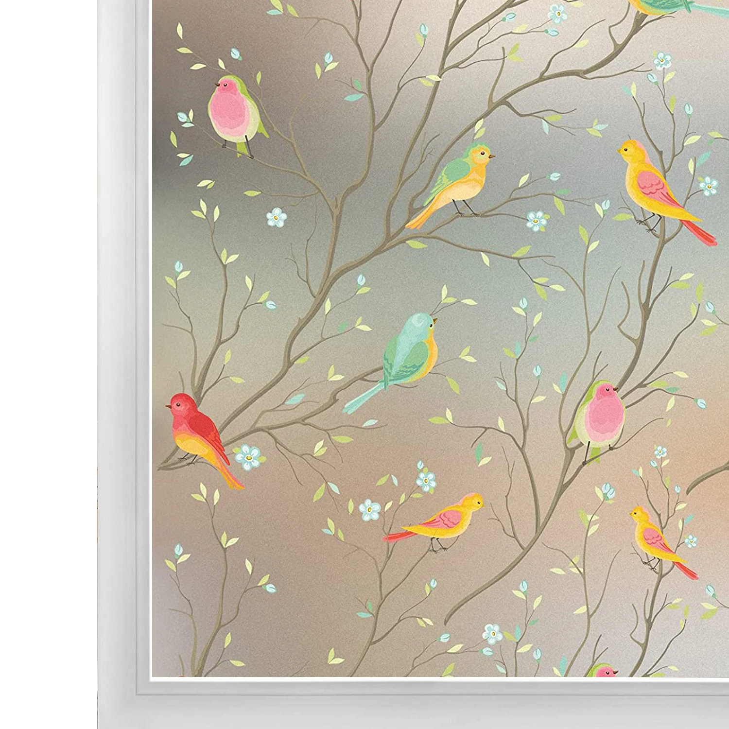 

Privacy Window Film Opaque Non-Adhesive Bird Decals Decorative Glass Covering Static Cling Tint Frosted Window Stickers for Home