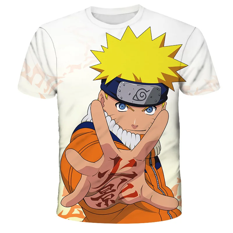 Baby Kids Cartoon Narutos Uzumaki Akatsuki Sakura Kakashi Print T Shirt 4-14Years Children T-shirts Boy&Girl Tshirt 2022 Summer