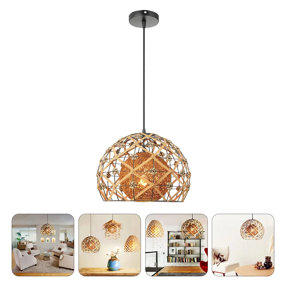 

1Pc Bamboo Woven Lamp Woven Chandelier Ceiling Light Ceiling Lamp for Home Restaurant Bar