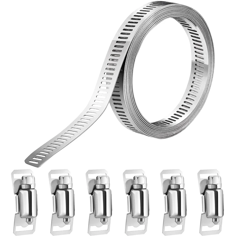 

304 Stainless Steel Adjustable Hose Clamps, DIY Worm Gear Duct Clamp Set, For Radiator/Automotive & Mechanical Plumbing