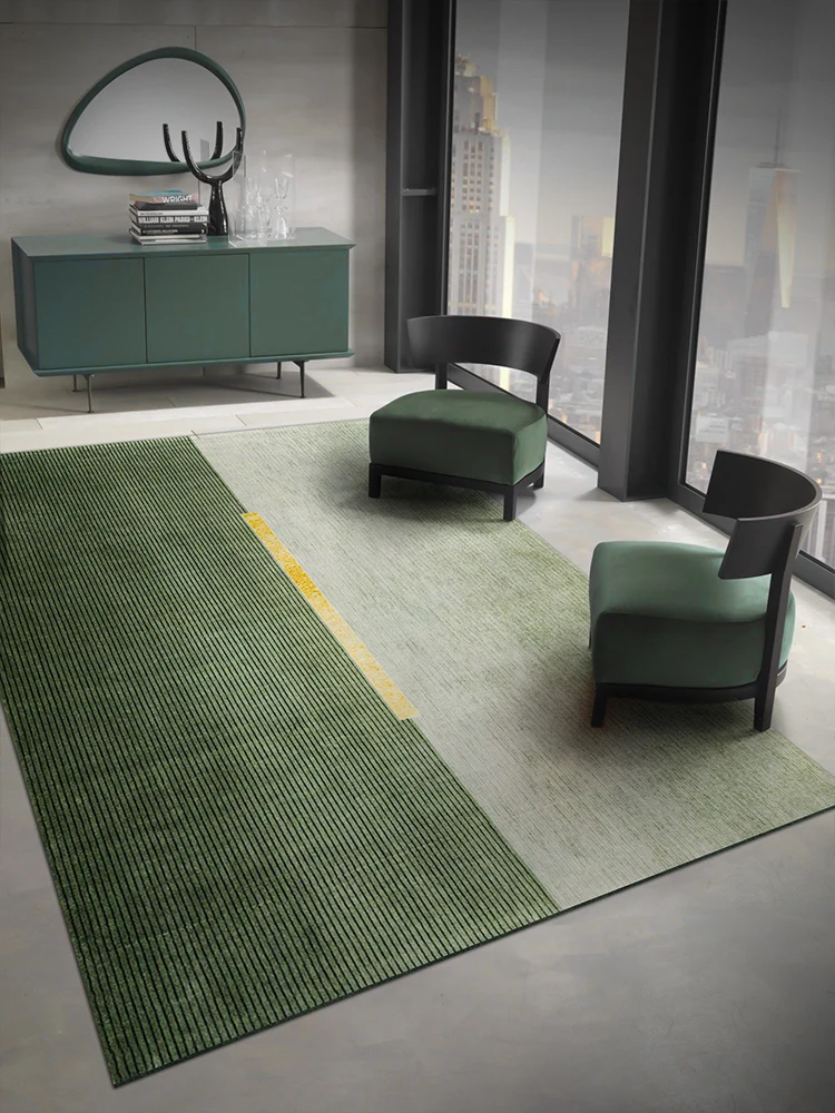 

Grass Green Gold Geometric Carpet In The Living Room Large Area Rug Sofa Coffee Table Carpets Bedroom Besides Carpet Home Mats