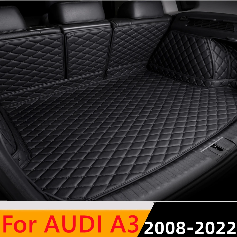 

Водонепроницаемый высокопрочный коврик для багажника автомобиля Sinjayer, задний ковер, высокая сторона, подкладка для груза, подходит для AUDI A3 2008 2009-2022