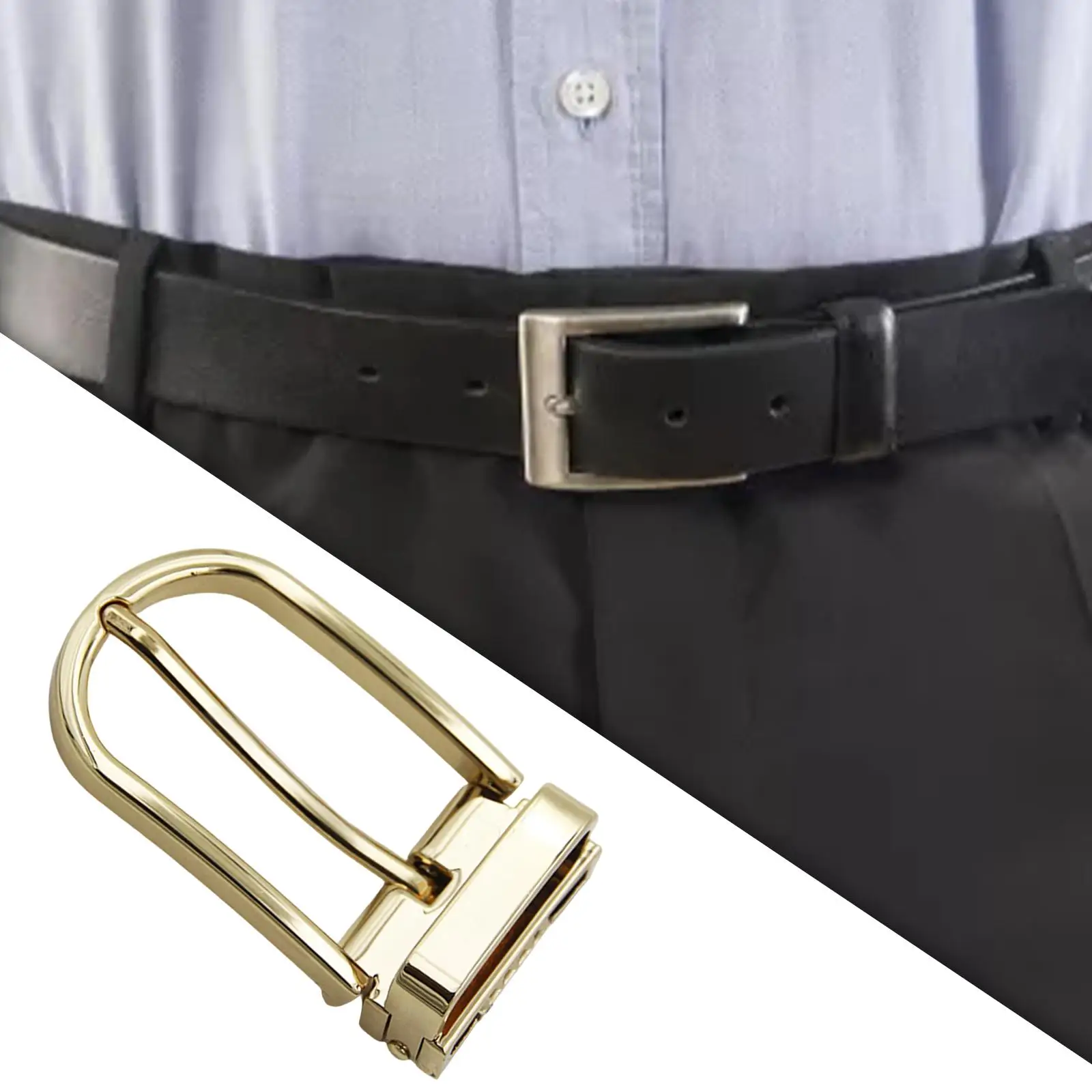 

Belt Buckle 1.18" (30mm) Metal Heavy Solid Cast Heavy Duty Gold Classic Pin Buckle for Waistband DIY Leather Craft Men Buckle