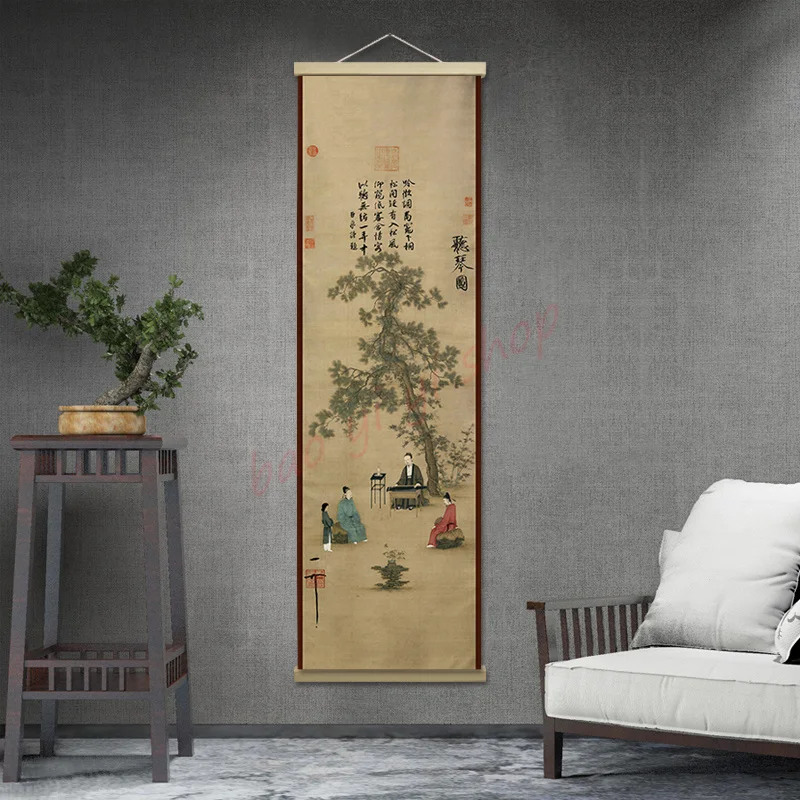 

exquisite Music chart Hanging pictures, New Chinese style Zen style study bedroom fabric decorative painting