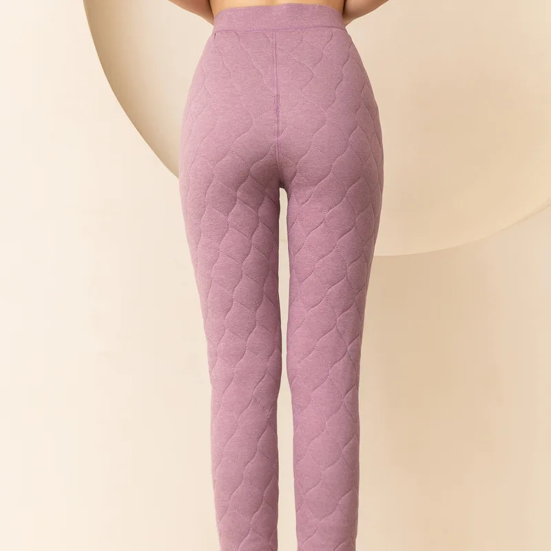 winter super thick women's quilted three-layer cotton trousers, women's underwear, high waist heat insulation pants, women