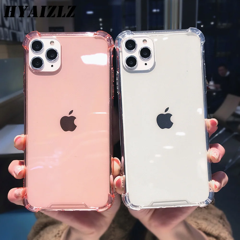 

Transparent Shockproof Case for iPhone 13 12 Mini 11 Pro Max XS XR 6S 7 8 Plus Clear Anti-Knock Phone Shell Soft TPU Back Cover