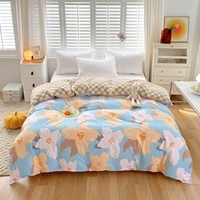 cotton double bedspread duvet cover double queen size cartoon flower print girl student bedding home textiles 200240cm