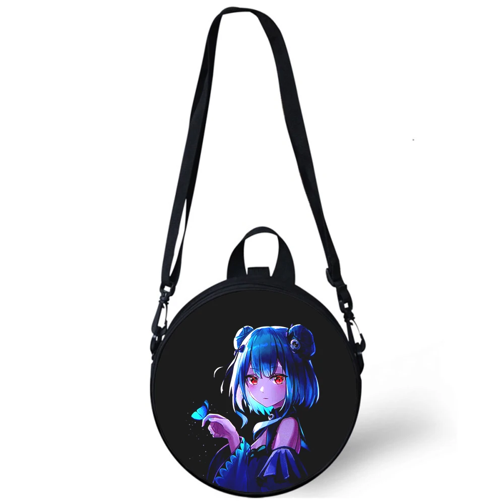 Uruha Rushia Child kindergarten Bag 3D Print Crossbody Shoulder Bags For School Women Mini Round Bagpacks Rugtas Bag