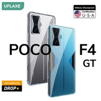 uflaxe original shockproof hard case for xiaomi poco f4 gt 4k hd crystal clear anti yellow back cover casing