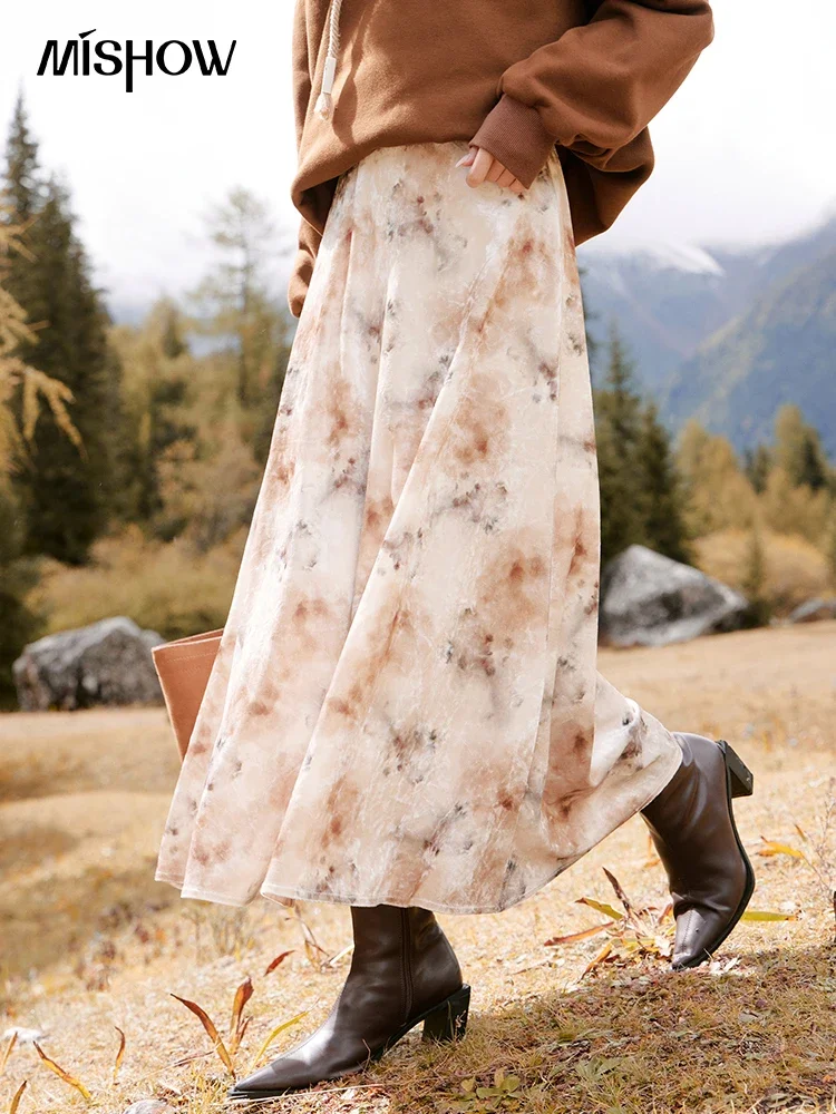 MISHOW французские винтажные юбки с высокой талией и цветочным принтом для женщин