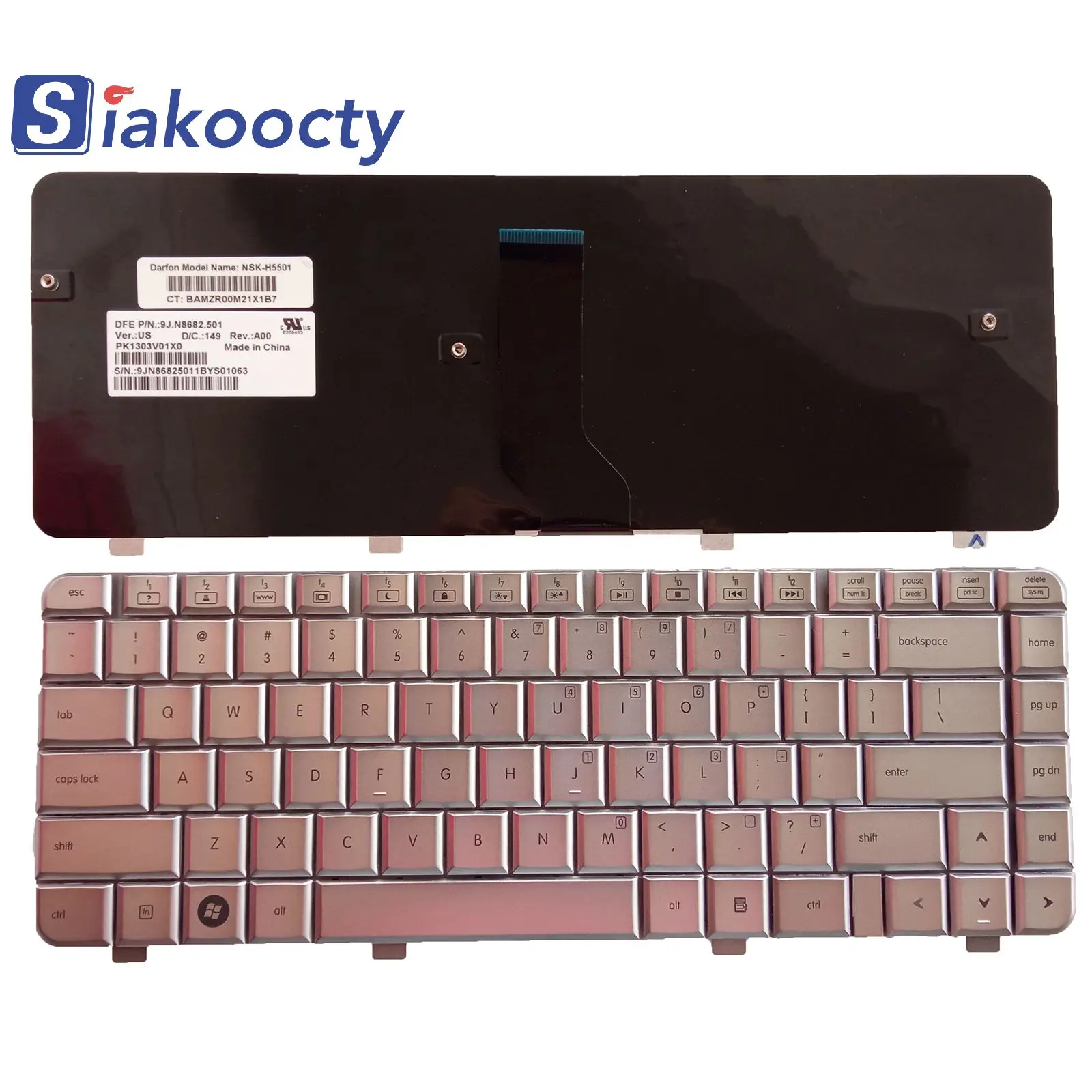 

NEW US silver Keyboard for HP Pavilion DV4 Dv4-1000 dv4-1100 Dv4-1200 Dv4-1300