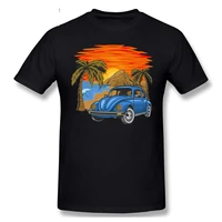 holiday car sunset on the beach cool and funny short sleeve casual t shirt men fashion o neck 100 cotton tshirts tee top