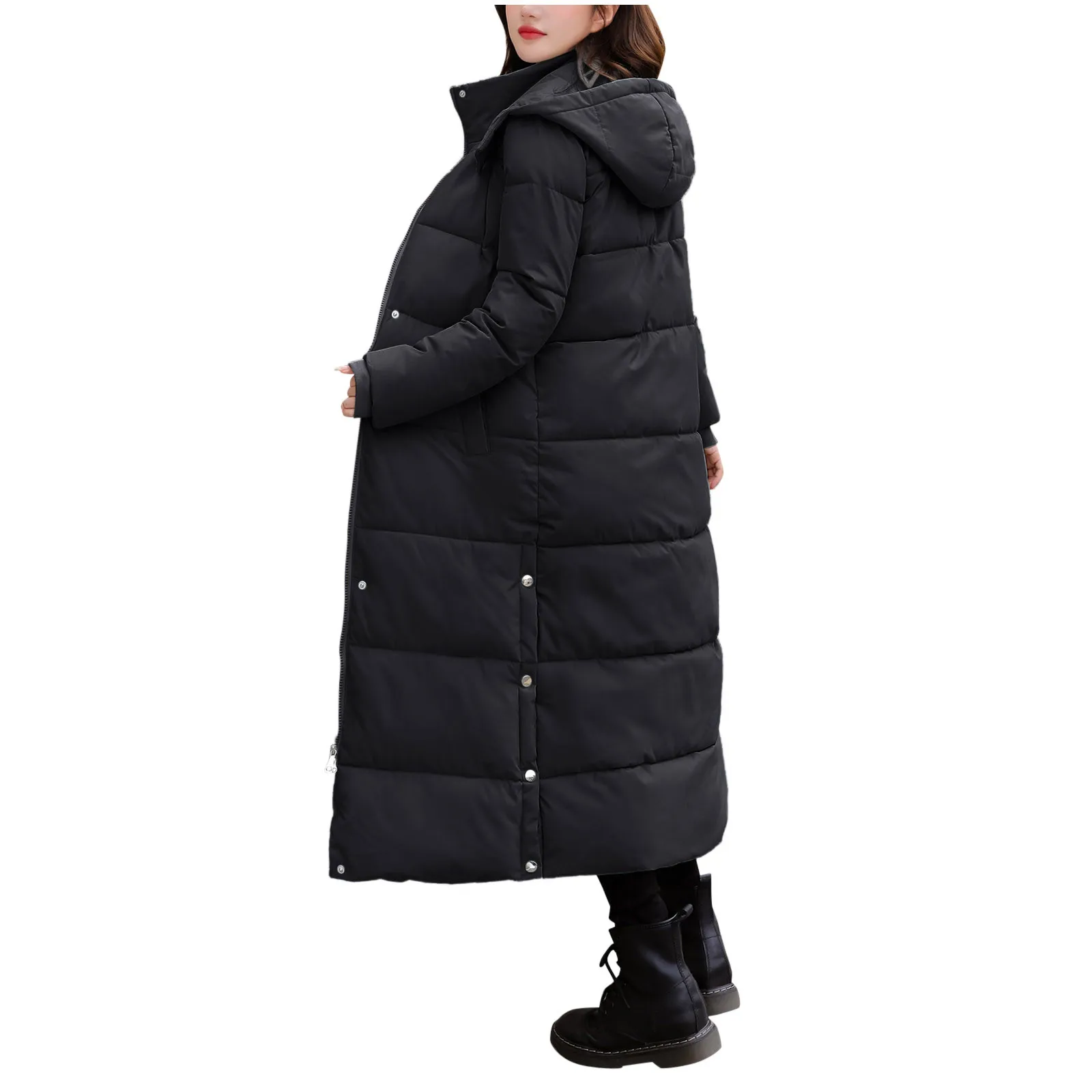 2022Thick down parka women with hood down jacket winterr coat cultivate x-long eiderdown hoodie with thick Long Parkas korean