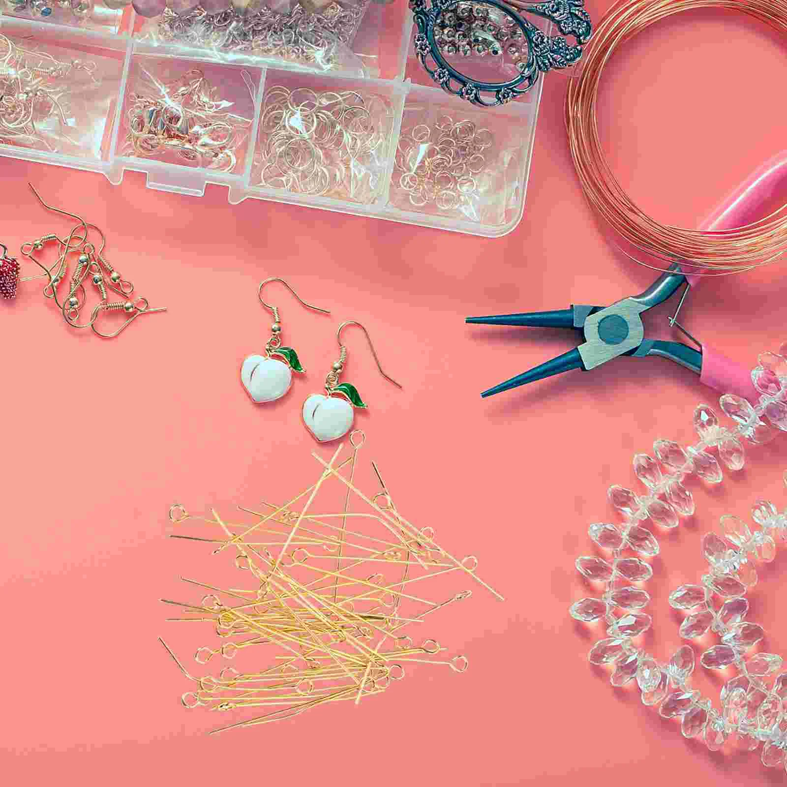 500 Pcs Stainless Steel Gold 9 Pin Earrings Necklaces DIY Charms Jewelry Making Pins Eye Needle Head