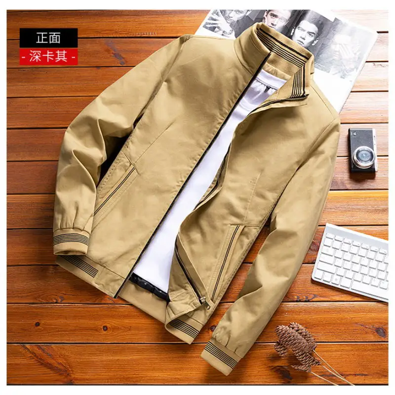 

Autumn Men's Bomber Jackets Casual Male Outwear Windbreaker Stand Collar Jacket Mens Baseball Slim Coats 5XL