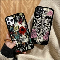 gothic fashion skull phone case silicone pctpu case for iphone 11 12 13 pro max 8 7 6 plus x se xr hard fundas
