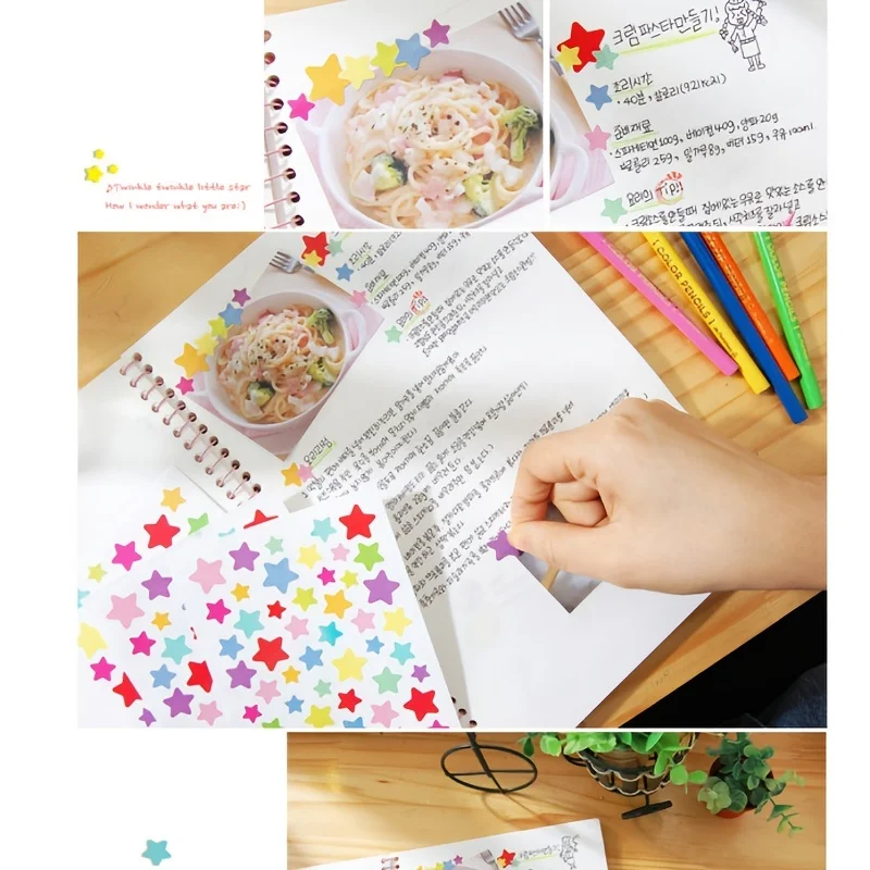 5 шт. наклейка в виде звезды Радуга