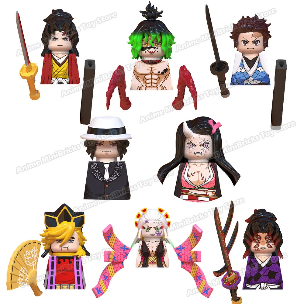 

Demon Slayer Japanese Anime Samurai Tanjirou Nezuko Kyoujurou Giyuu Bricks Action Toy Figures Blocks Children Birthday Gift