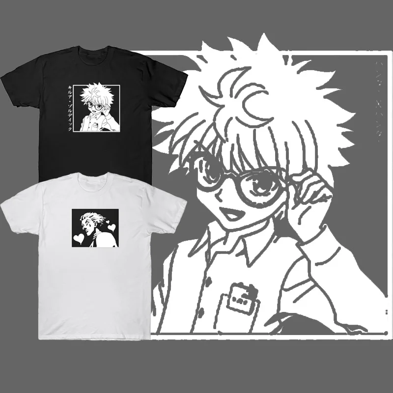 Футболка Hunter X с рисунком аниме Killua Zoldyck Kawaii манга Летняя Повседневная дышащая