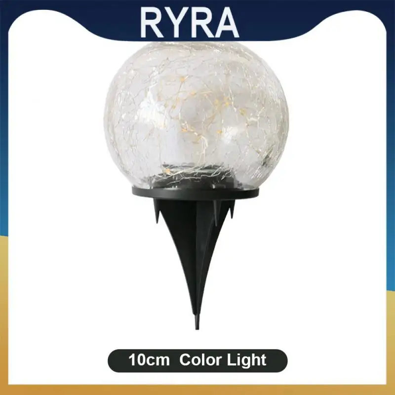 

Outdoor Solar Solar Lamp Courtyard Light Cracked Glass Ball Outdoor Court Waterproof Led Solar Light For Home Yard Pathway Hot