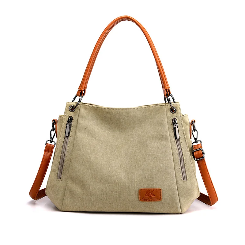 

High Quality Canvas Shoulder Bags Women Fashion Casual Large Capacity Ladies Handbags Y2k Solid Messenger Bag Shopper Bag 2023