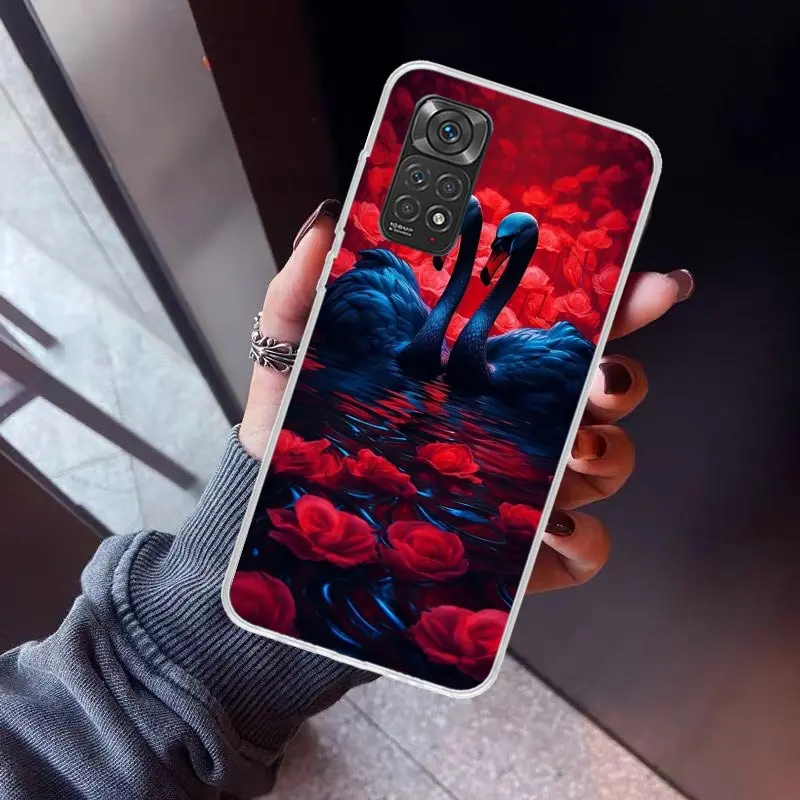Black Swan Noble Phone Case for Xiaomi Redmi Note 13 12S 12 11S 11 11E 11T 10S 10 Pro Plus 9 9S 8 8T 7 5G Soft Cover Fundas